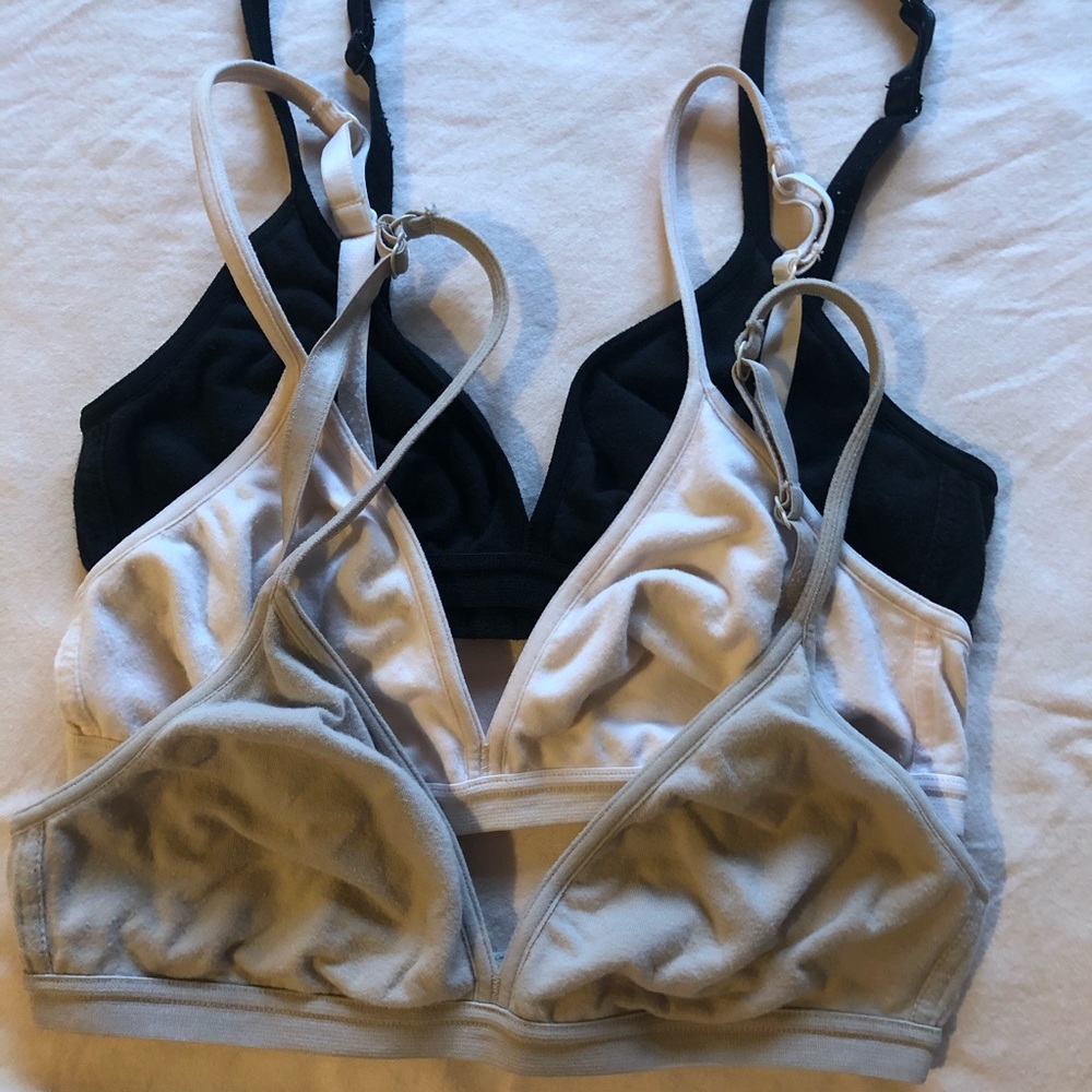 3 triangle bralettes